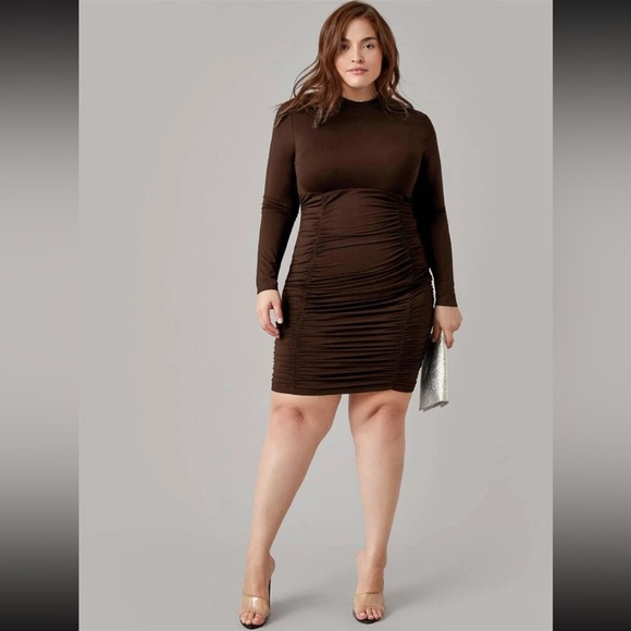 NEW - SHEIN Curve Ribbed Long Sleeve Dress - Picture 8 of 14